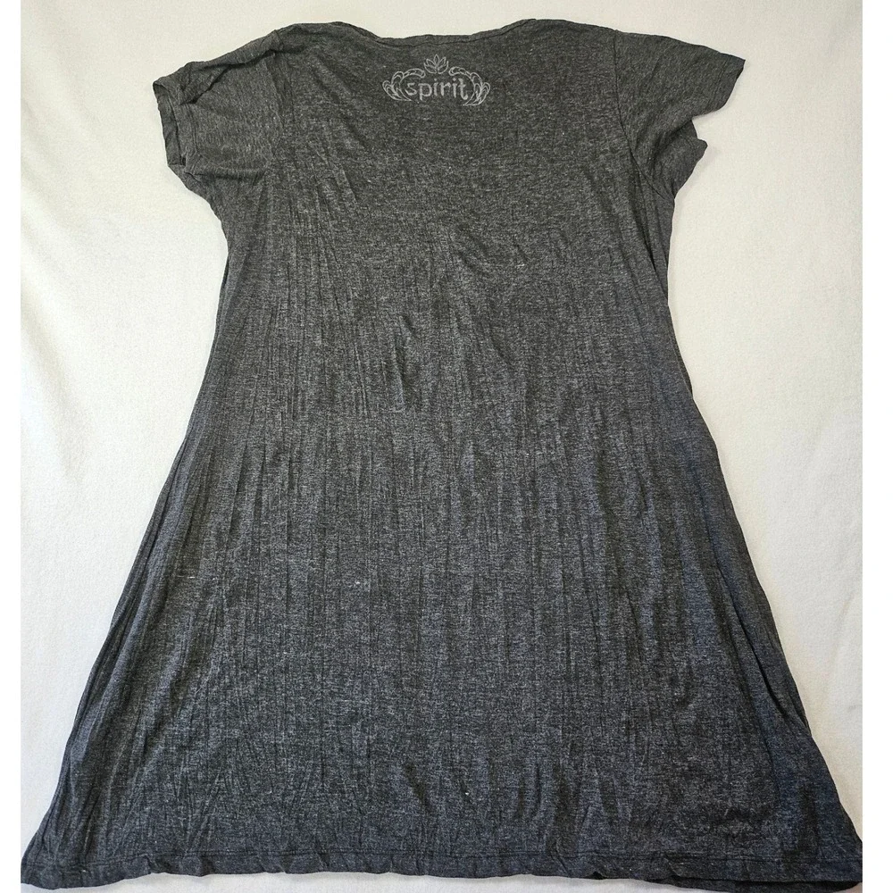 Sure Charcoal Gray Whimsigoth Psychedelic Spirit Graphic T-Shirt Dress Lg